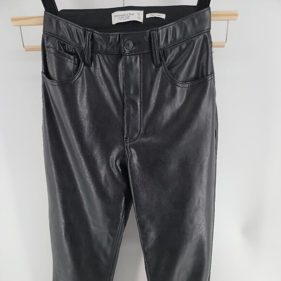 Abercrombie & Fitch Curve Love Vegan Leather Jeans (27 / 4S) - Picture 3 of 9